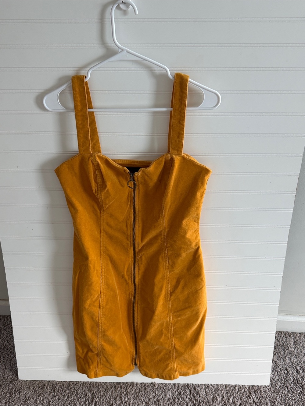 Forever 21 Mustard Yellow Zip-Front Mini Dress